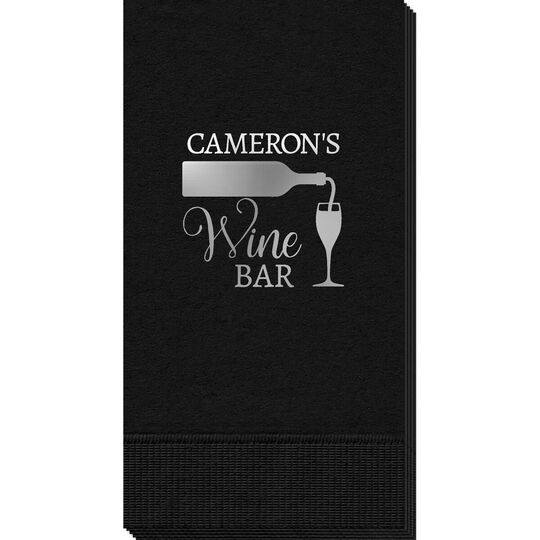 Pouring Wine Glass Guest Towels